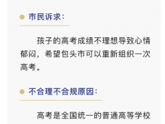 12345回应市民要求重新组织高考 不合理诉求引热议