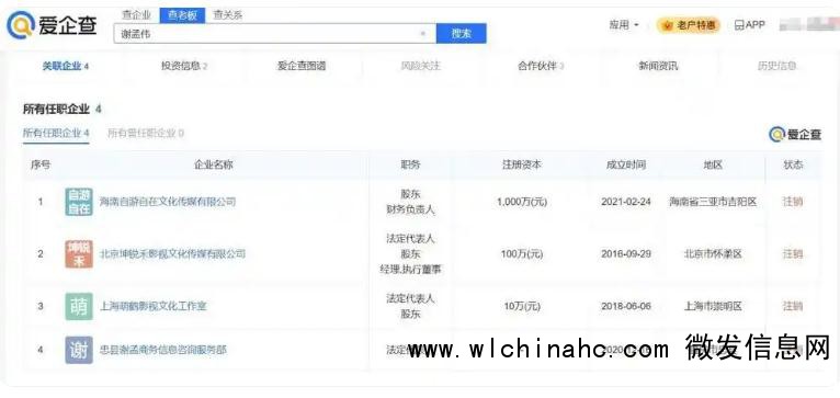 谢孟伟及其妻子被限制高消费