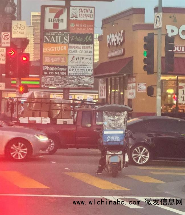 美国街头现饿了么骑手 当事人回应