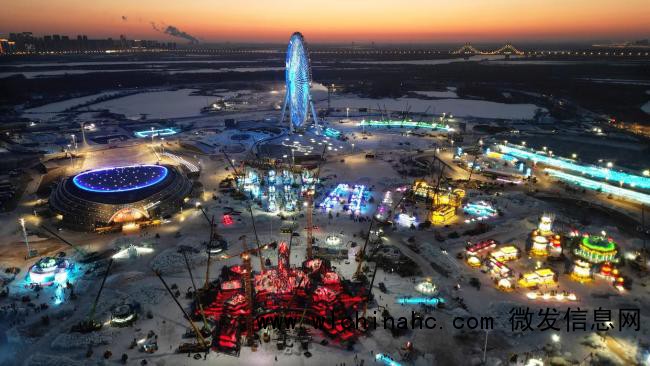 哈尔滨冰雪大世界火热建设中 规模创历届之最
