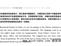 FIBA国际篮联向中国致歉 措辞不当已修正[推荐]